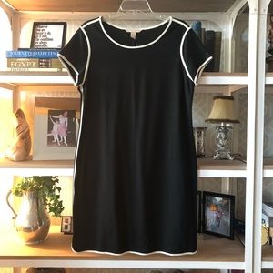 NWT Banana Republic black dress with white detail sz L